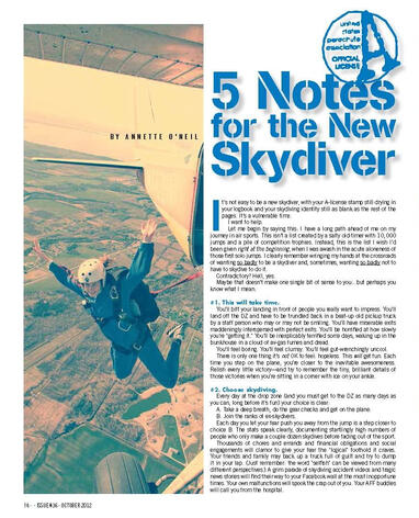 Notes for the New Skydiver / Blue Skies